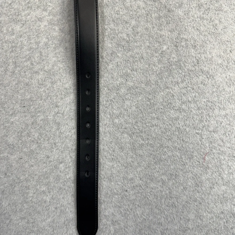 Kemisant Men's Black Leather Belt Size 36 110cm‎ Matte Buckle Minimalist Dress